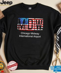 MDW Chicago Midway International Airport American flag shirt