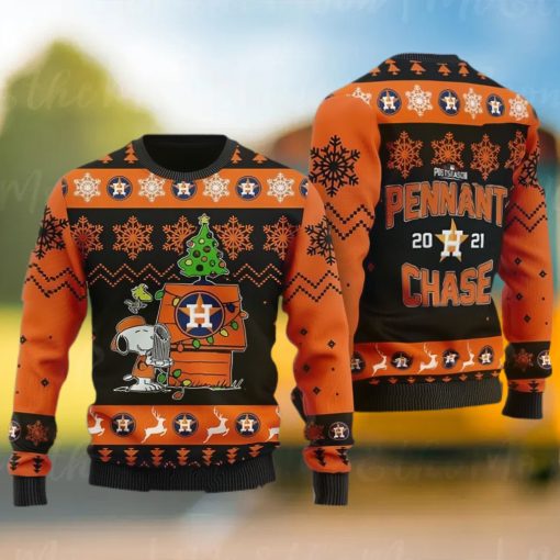 MLB Houston Astros Snoopy All Over Print Christmas Ugly Sweater