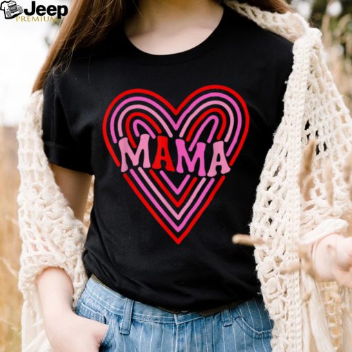 Mama Heart Matching Valentine Mom T Shirt