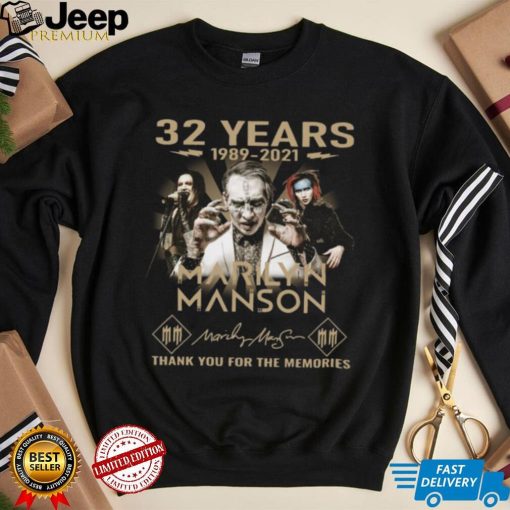 Marilyn Manson 32 Years 1989 2022 Signature Thank You For The Memories T shirt