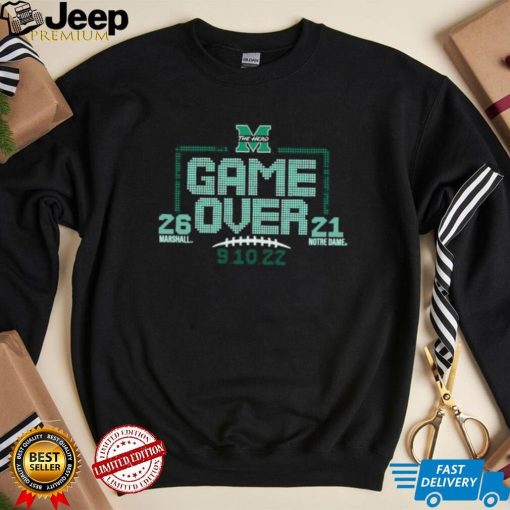 Marshall University Football Game Over Notre Dame Score T Shirt