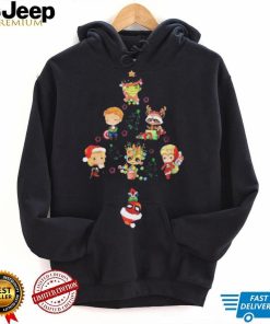 Marvel Studios Chibi Hulk Groot Iron Man And Spiderman Christmas Tree Sweatshirt