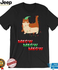 Meow Meow Meow Cat And Christmas Tree Shirt