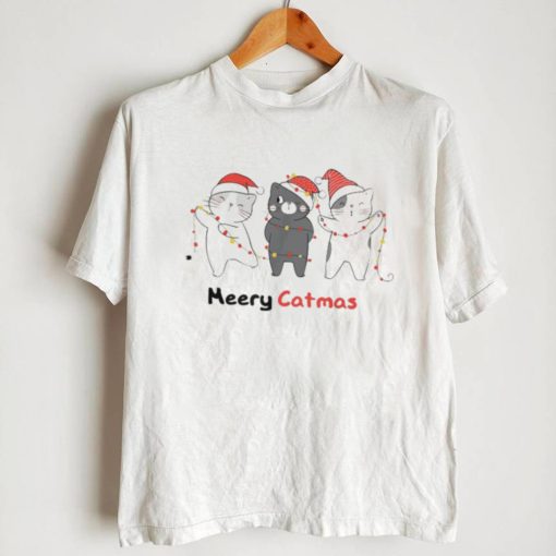 Merry Catmas Cat Christmas Funny Cats With Santa Hat Shirt