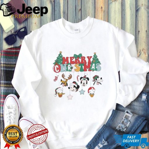 Merry Christmas Disney Sweatshirt, Retro Mickey And Friends Christmas Shirt