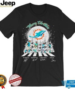 Merry Christmas Miami Dolphins Team Abbey Road Signatures Shirt