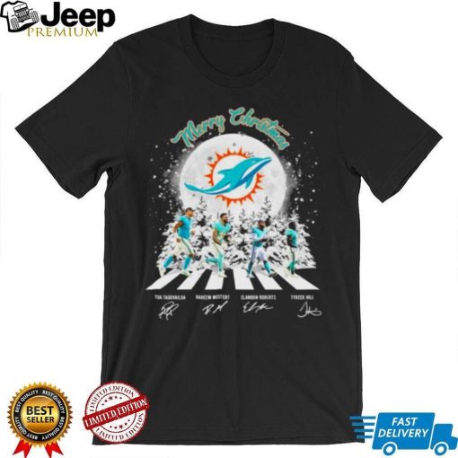 Merry Christmas Miami Dolphins Team Abbey Road Signatures Shirt