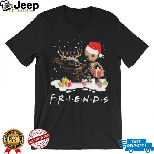 Merry Christmas Santa Baby Yoda And Baby Groot Friends Shirt