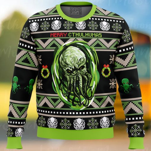 Merry Cthulhumas Cthulhu Ugly Christmas Sweater