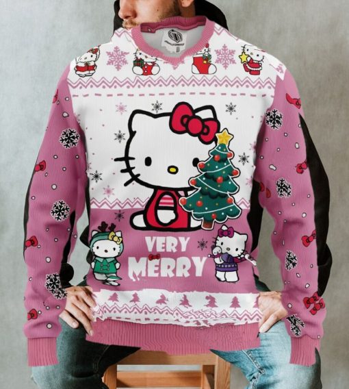 Merry Hello Kitty Cute Ugly Christmas Sweater Sweatshirt