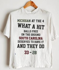 Michigan At The 4 What A Hit Balls Free On The Ground South Carolina Gamecocks Shirt