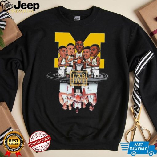 Michigan Wolverines Basketball Fab Five Water Reflection Shirt