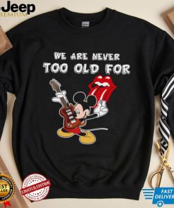 Mickey Mouse Rolling Stones We are never too old for logo shirt
