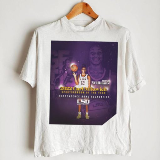 Mikaylah Williams 2022 Carl Mikovich Sportsperson of the year Independence Bowl Foundation LSU Women’s Basketball poster shirt