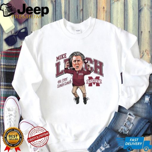 Mike leach caricature mississippI state university collection t shirt