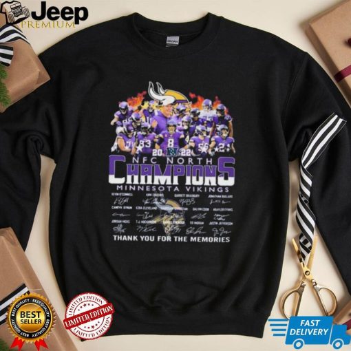 Minnesota Vikings 2022 NFC North Champions Thank You For The Memories Signatures Shirt