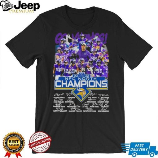 Minnesota Vikings 2022 NFC North Champions signatures shirt