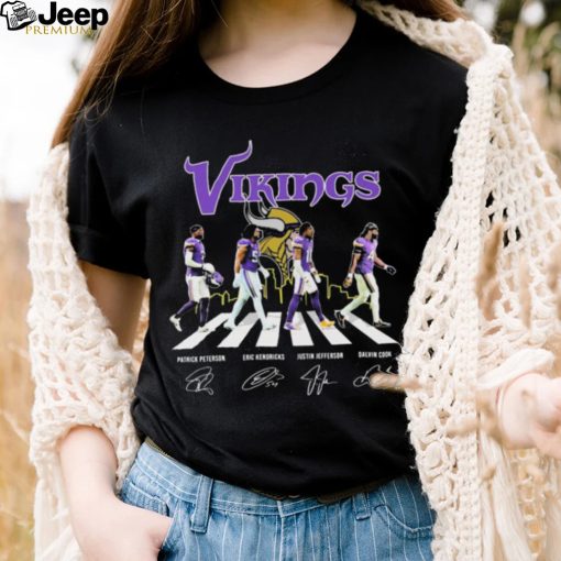 Minnesota Vikings Abbey Road Peterson Kendricks Jefferson Cook Signatures Shirt