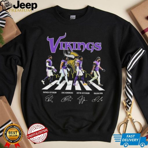 Minnesota Vikings City Patrick Peterson Eric Kendricks Justin Jefferson And Dalvin Cook Abbey Road Signatures Shirt