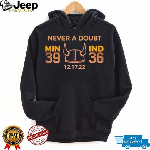 Minnesota Vikings Never A Doubt Win 39 Ind 36 Shirt