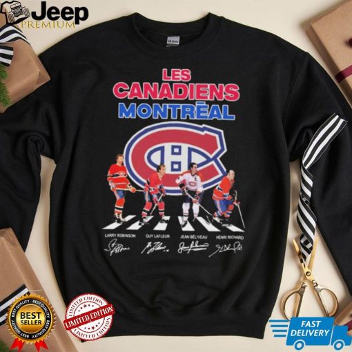 Montreal Canadiens Larry Robinson Guy Lafleur Jean Beliveau And Henri Richard Abbey Road Signatures Shirt