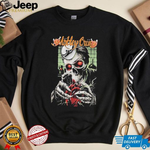 Motley Crue Dr. Feelgood Skeleton With Pumpkin Halloween Logo Shirt