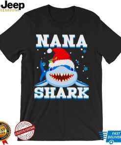 Nana Shark Santa Hat Merry Christmas shirt