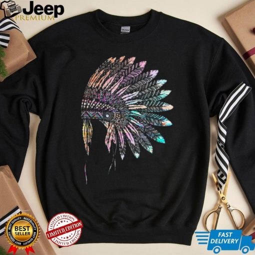 Native American Heritage Headdress Feathers Native American Pullover logo Shirt