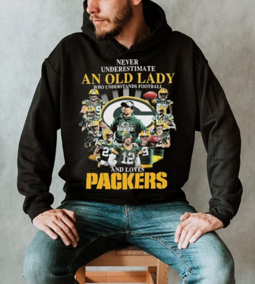 Never Underestimate An Old Lady Who Understands Football And Loves Green Bay Packers Signatures Shirt