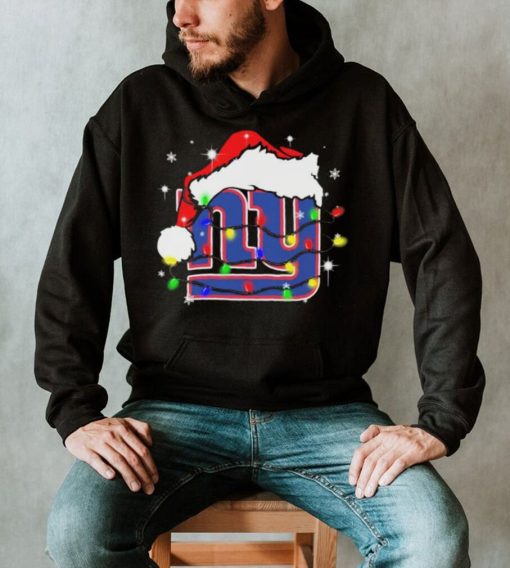 New York Giants Santa Hat Christmas Light Shirt