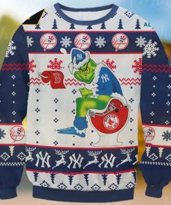 New York Yankees Funny Grinch All Over Print 3D Christmas Ugly Sweater