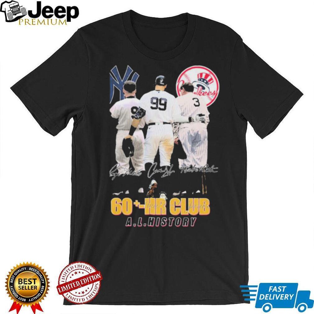 New York Yankees 60 Hr Club AL history Babe Ruth Roger Maris Aaron Judge  signatures shirt - Kingteeshop