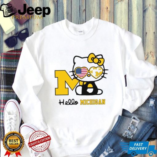 Nice Michigan hello kitty American flag shirt