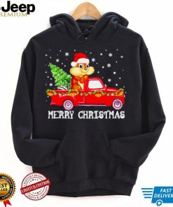 Nice merry Christmas chipmunk truck tree Xmas shirt