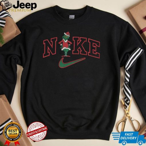 Nike Unisex Grinch Embroidery Christmas Nike T Shirt
