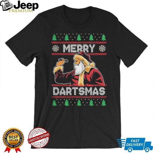 Official Santa Plays Darts Merry Dartsmas Ugly Christmas Shirt
