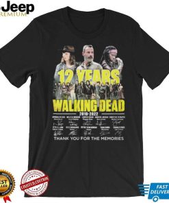 Official The Walking Dead 12 Years 2010 2022 Signatures Thank You For The Memories Shirt