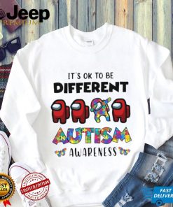 Official among us its okay to be different autism awareness shirt