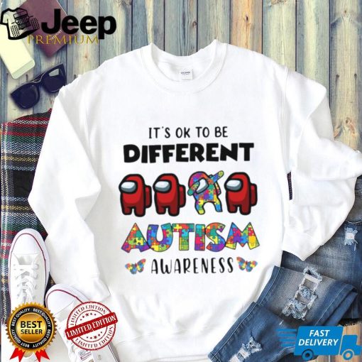 Official among us its okay to be different autism awareness shirt