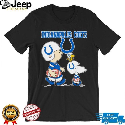 Official indianapolis Colts Let’s Play Football Together Snoopy Charlie Brown And Woodstock Shirt