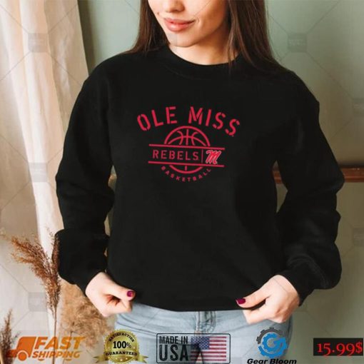 Ole Miss Rebels Basketball Half Court Stencil Shirt