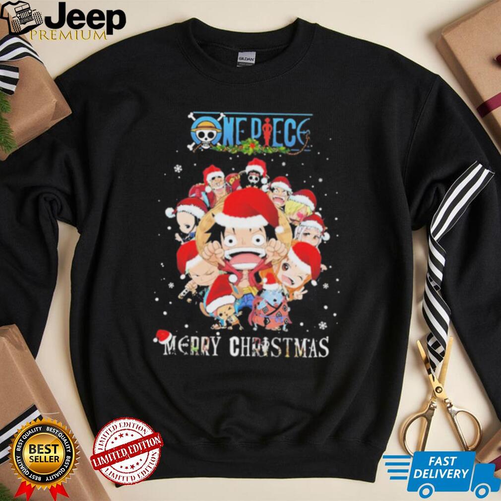 Santa One Piece Characters Chibi Merry Christmas shirt, hoodie, sweater,  long sleeve and tank top