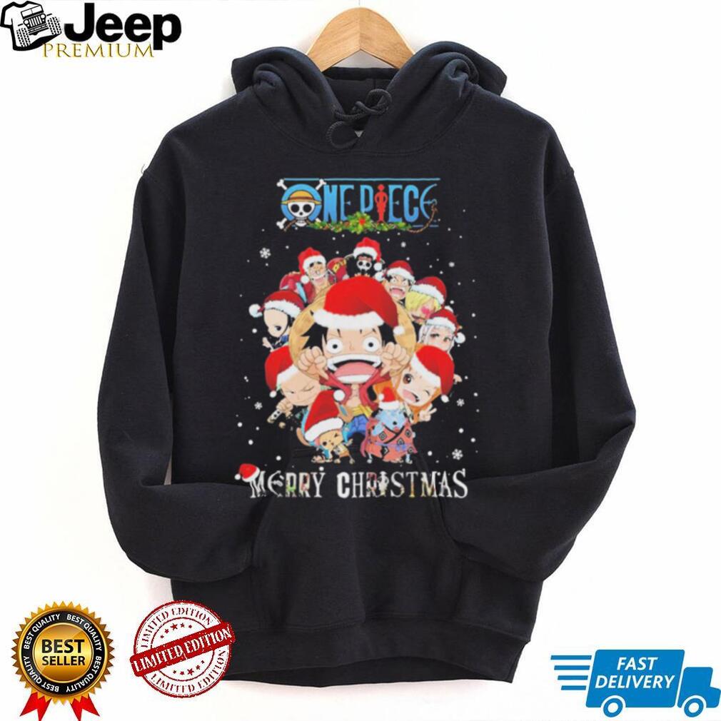 Santa One Piece Characters Chibi Merry Christmas shirt, hoodie, sweater,  long sleeve and tank top