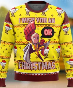 One Punch Saitama Ok Ugly Christmas Sweater