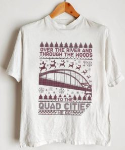 Over the river and through the woods to the Quad Cities we go ugly Christmas shirt