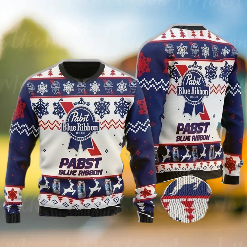 Pabst Blue Ribbon All Over Print 3D Christmas Sweater