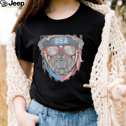 Patriotic Bulldog usa flag dog lover shirt