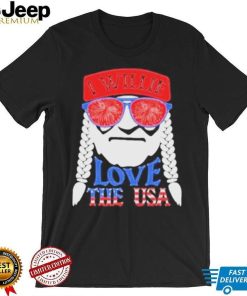 Patriotic distressed vintage I willie n love the usa willie nelson shirt