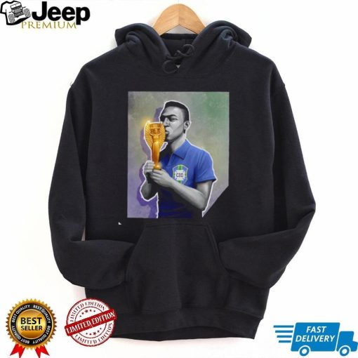 Pele won his first of three World Cups when he was 17 Brazil’s all time leading scorer shirt