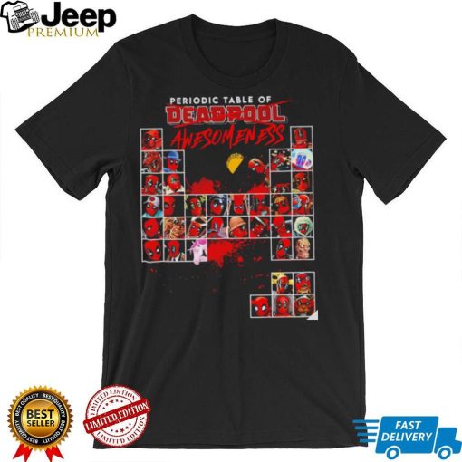 Periodic Table of Deadpool awesomeness Horror movie characters shirt